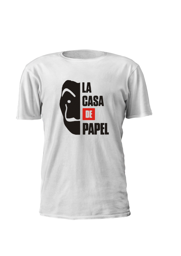 Tshirt estampada com design alusivo à serie La Casa de Papel