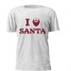 I love Santa t-shirt irreverente com moustache! I love santa! Em branco cinza e preto