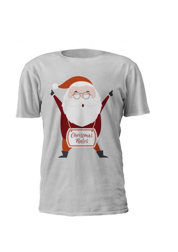 T-shirt personalizada para criança com tema alusivo ao natal! Christmas Rules!