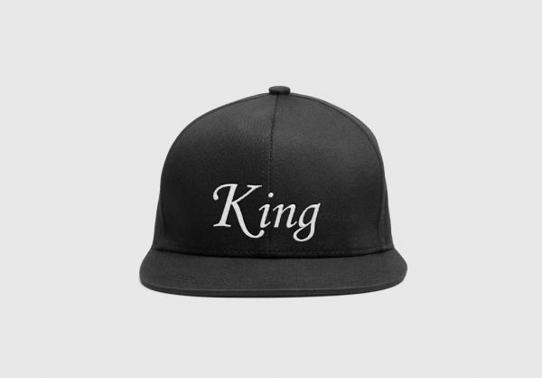 Snapback personalizado king para adulto, disponivel em tamanho unico em preto, cinza, azul e vermelho